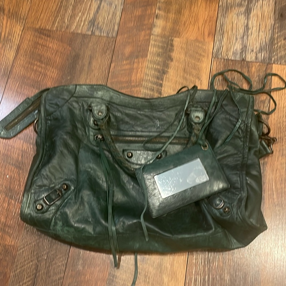 Balenciaga City Bag Emerald Green with mirror and duster bag